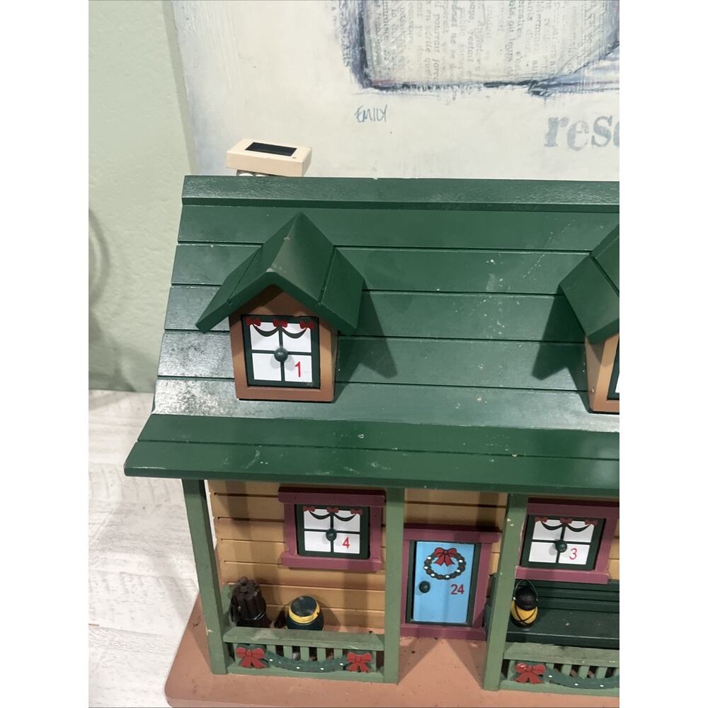 Wooden House Advent Calendar, Christmas Theme Plow And Hearth 24 Wooden Figurine - Picture 10 of 16